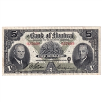 505-64-02 1942 Bank of Montreal $5 Gardner-Spinney, VF
