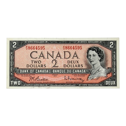 BC-38b 1954 Canada $2 Beattie-Rasminsky, P/U, VF-EF