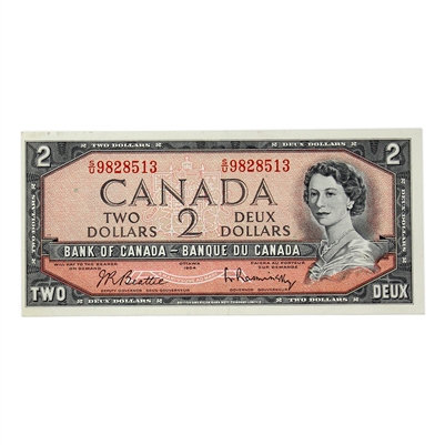 BC-38b 1954 Canada $2 Beattie-Rasminsky, S/U, VF-EF