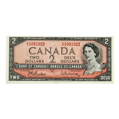 BC-38b 1954 Canada $2 Beattie-Rasminsky, U/U, AU-UNC