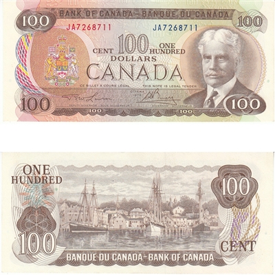 BC-52a 1975 Canada $100 Lawson-Bouey, JA, AU-UNC