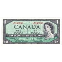 BC-37b 1954 Canada $1 Beattie-Rasminsky, L/O, Circ