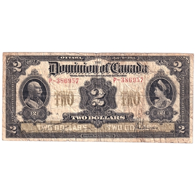 DC-22c 1914 Dominion $2 Various-Saunders, No Seal, F