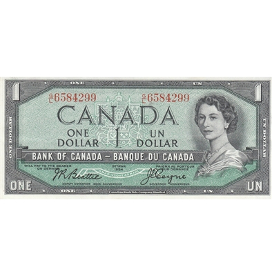 BC-37a 1954 Canada $1 Beattie-Coyne, G/L, EF