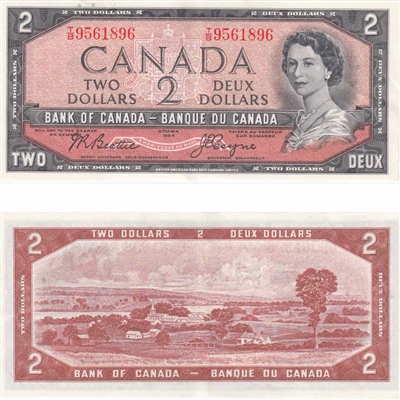 BC-38a 1954 Canada $2 Beattie-Coyne, T/B, EF-AU
