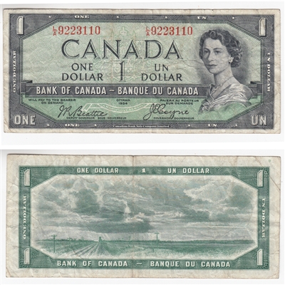 BC-29b 1954 Canada $1 Beattie-Coyne, Devil's Face, L/A, VF