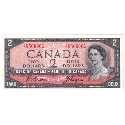 BC-38a 1954 Canada $2 Beattie-Coyne, X/B, EF