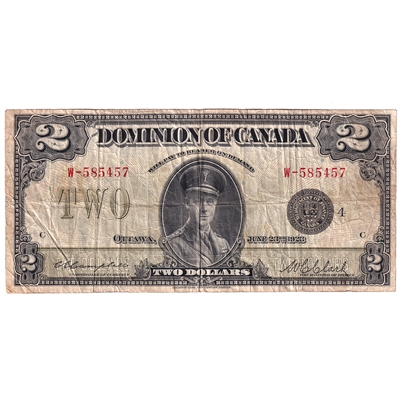 DC-26l 1923 Dominion $2 Campbell-Clark, Black Seal, Group 4, F-VF
