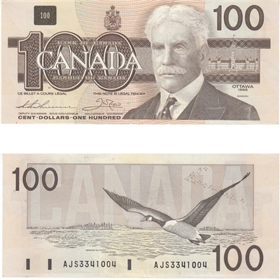 BC-60a 1988 Canada $100 Thiessen-Crow, AJS, AU