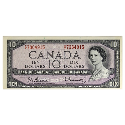 BC-40b 1954 Canada $10 Beattie-Rasminsky, I/V, EF-AU