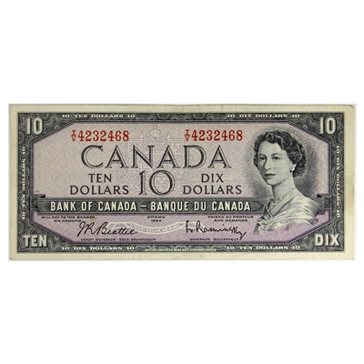 BC-40b 1954 Canada $10 Beattie-Rasminsky, I/V, VF-EF