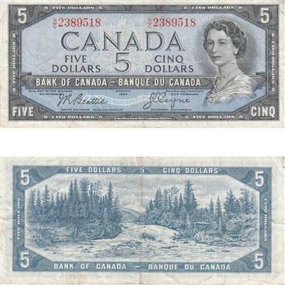 BC-39a-i 1954 Canada $5 Beattie-Coyne, R/C, F