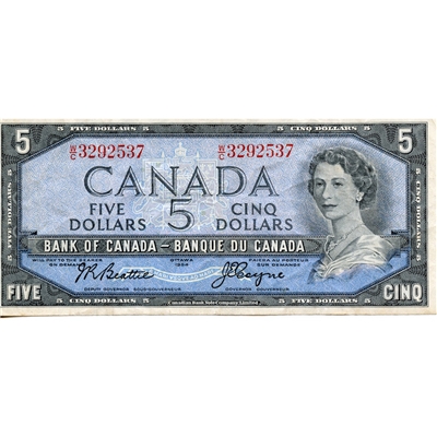 BC-39a-i 1954 Canada $5 Beattie-Coyne, W/C, VF