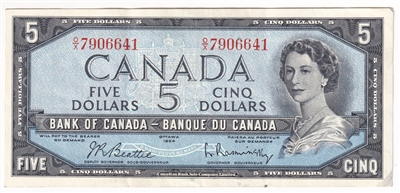 BC-39b 1954 Canada $5 Beattie-Rasminsky, O/X, VF-EF