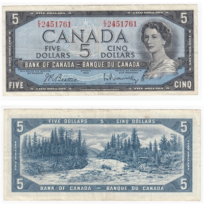 BC-39b 1954 Canada $5 Beattie-Rasminsky, E/X, VF