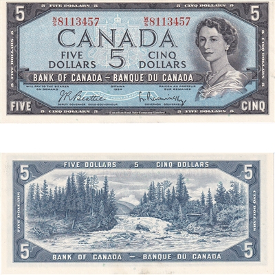 BC-39b 1954 Canada $5 Beattie-Rasminsky, W/S, UNC