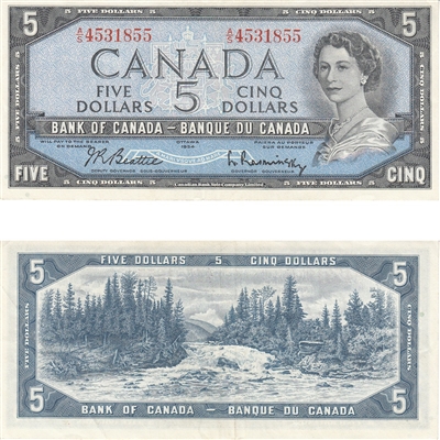 BC-39b 1954 Canada $5 Beattie-Rasminsky, A/S, EF