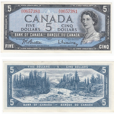 BC-39b 1954 Canada $5 Beattie-Rasminsky, A/S, AU