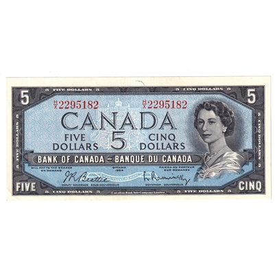 BC-39b 1954 Canada $5 Beattie-Rasminsky, H/X, AU-UNC