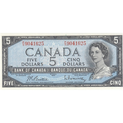 BC-39b 1954 Canada $5 Beattie-Rasminsky, P/S, AU