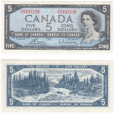 BC-39c 1954 Canada $5 Bouey-Rasminsky, U/X, EF