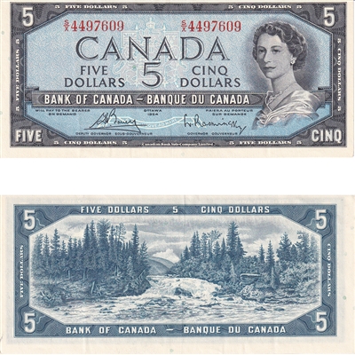 BC-39c 1954 Canada $5 Bouey-Rasminsky, S/X, EF