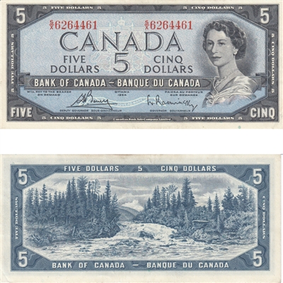 BC-39c 1954 Canada $5 Bouey-Rasminsky, S/X, AU