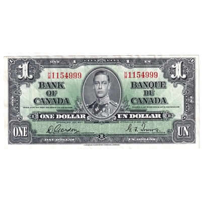 BC-21c 1937 Canada $1 Gordon-Towers, H/M, VF