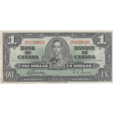 BC-21c 1937 Canada $1 Gordon-Towers, M/M, VF