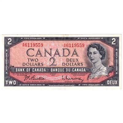 BC-38b 1954 Canada $2 Beattie-Rasminsky, A/R, VF-EF