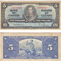 BC-23a 1937 Canada $5 Osborne-Towers, A/C, VG