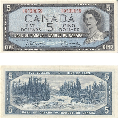 BC-39b 1954 Canada $5 Beattie-Rasminsky, F/X, VF