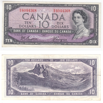 BC-40a 1954 Canada $10 Beattie-Coyne, N/D, VF
