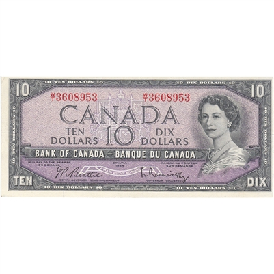 BC-40b 1954 Canada $10 Beattie-Rasminsky, W/T, VF-EF