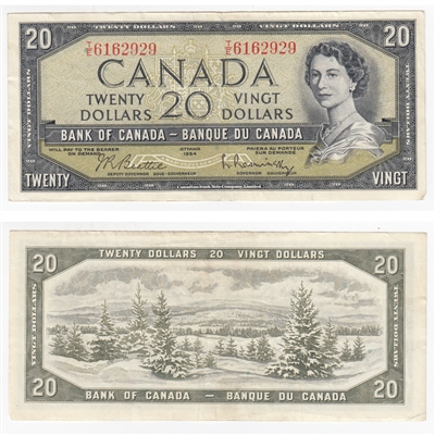 BC-41b 1954 Canada $20 Beattie-Rasminsky, T/E, EF