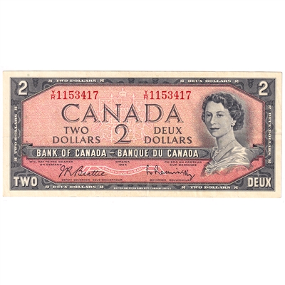 BC-38b 1954 Canada $2 Beattie-Rasminsky, Y/R, EF