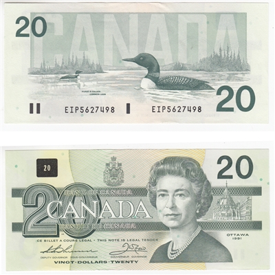 BC-58a-i 1991 Canada $20 Thiessen-Crow, EIP, AU