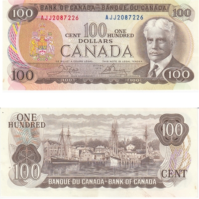BC-52b 1975 Canada $100 Crow-Bouey, AJJ, AU-UNC