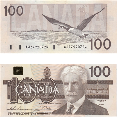 BC-60a-i 1988 Canada $100 Thiessen-Crow, AJZ, Clear BPN, AU-UNC