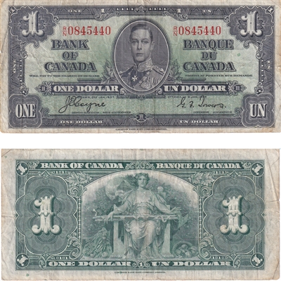 BC-21d 1937 Canada $1 Coyne-Towers, R/N, F-VF