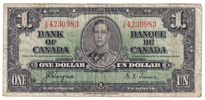 BC-21d 1937 Canada $1 Coyne-Towers, S/N, CIRC