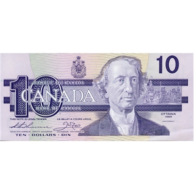 BC-57a 1989 Canada $10 Thiessen-Crow, AEJ, AU-UNC