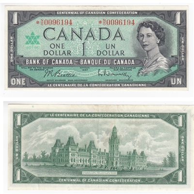 BC-45bA 1967 Canada $1 Beattie-Rasminsky, *N/O, EF