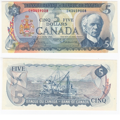 BC-48a 1972 Canada $5 Bouey-Rasminsky, CH, CUNC