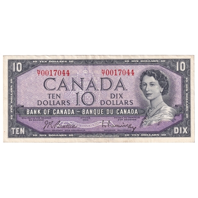 BC-40b 1954 Canada $10 Beattie-Rasminsky, N/T, EF