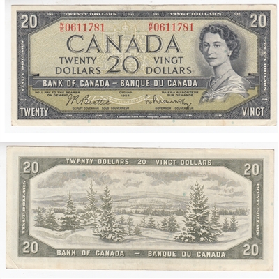 BC-41b 1954 Canada $20 Beattie-Rasminsky, W/E, VF