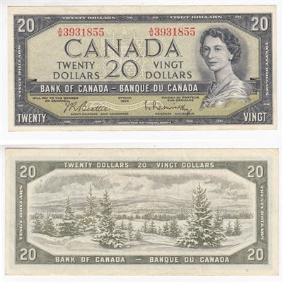 BC-41b 1954 Canada $20 Beattie-Rasminsky, A/W, VF-EF