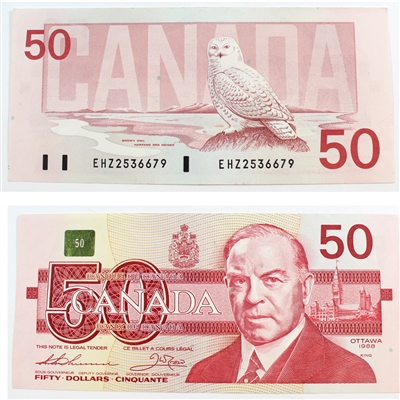 BC-59a 1988 Canada $50 Thiessen-Crow, EHZ, Circ