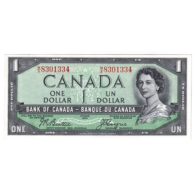 BC-29b 1954 Canada $1 Beattie-Coyne, Devil's Face, M/A, CUNC