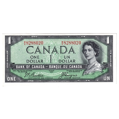 BC-29b 1954 Canada $1 Beattie-Coyne, Devil's Face, M/A, UNC